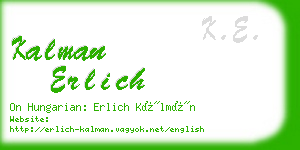 kalman erlich business card